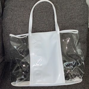 DKNY White & Clear Tote Bag